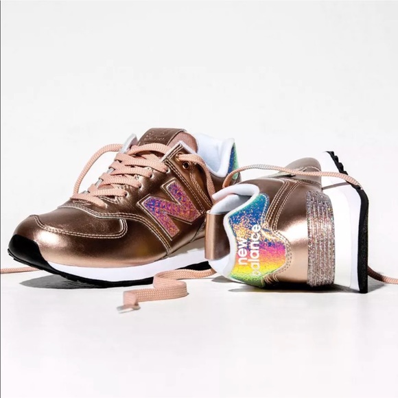 women's new balance 574 rose gold casual shoes